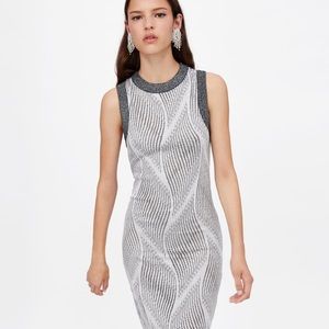 Zara Metallic Silver Dress